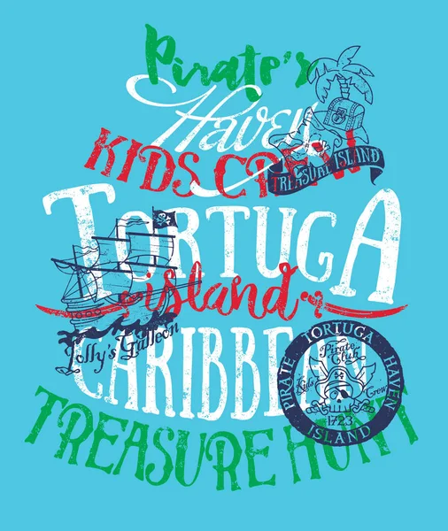 Pirates Caraïbes île au trésor — Image vectorielle