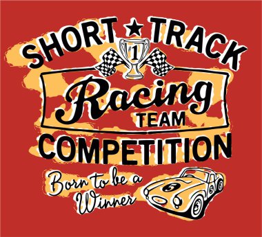 Cute stock car racing team clipart