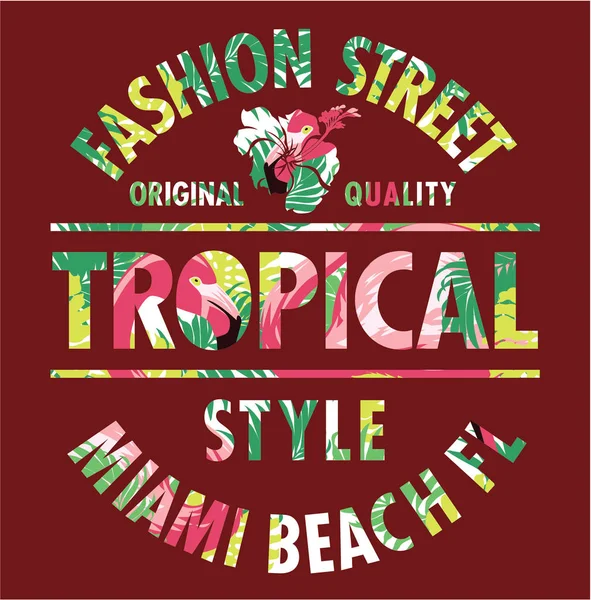 Tropische stijl Miami fashion straat — Stockvector