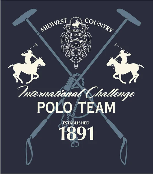 Desafio internacional do esporte de pólo a cavalo — Vetor de Stock