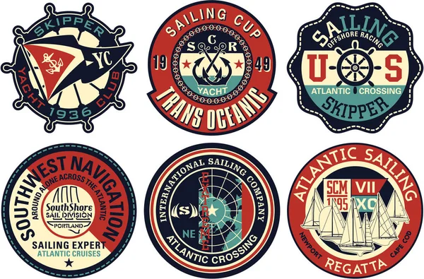 Yachting vector vector badges collection — Image vectorielle