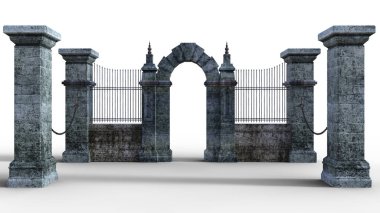 Mezarlık tasarımı için taş çit
