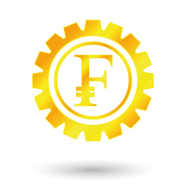 Symbol gold franc — Stockvector