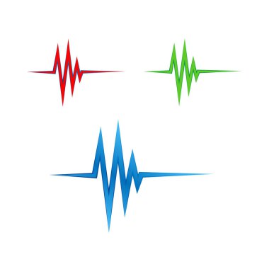 colored heartbeat cardiogram clipart