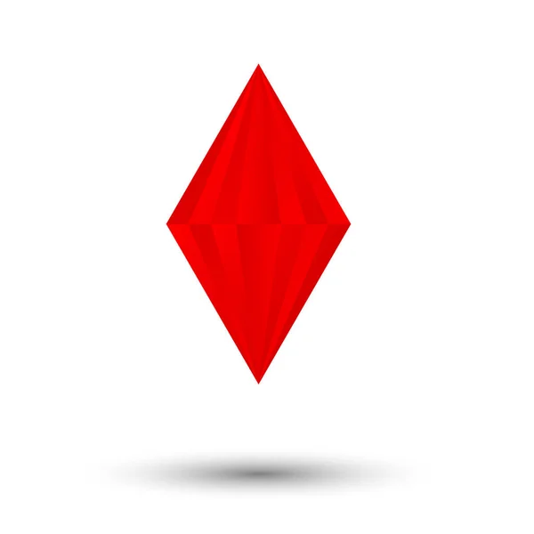 Piedra roja rubí — Vector de stock