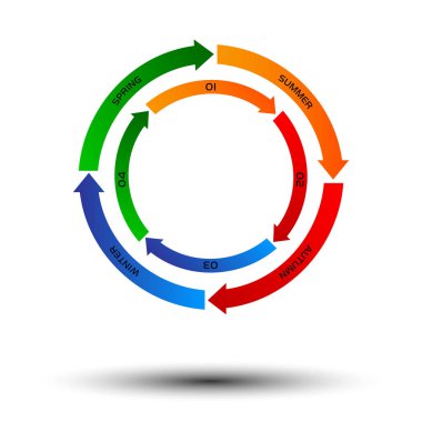 Infographic döngüsü broşürler