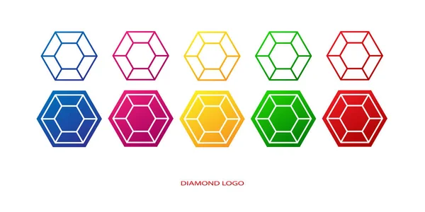 Logotipo de diamante cristal —  Vetores de Stock
