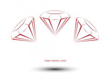Ruby on Rails cristal logosunu, kırmızı taşlar