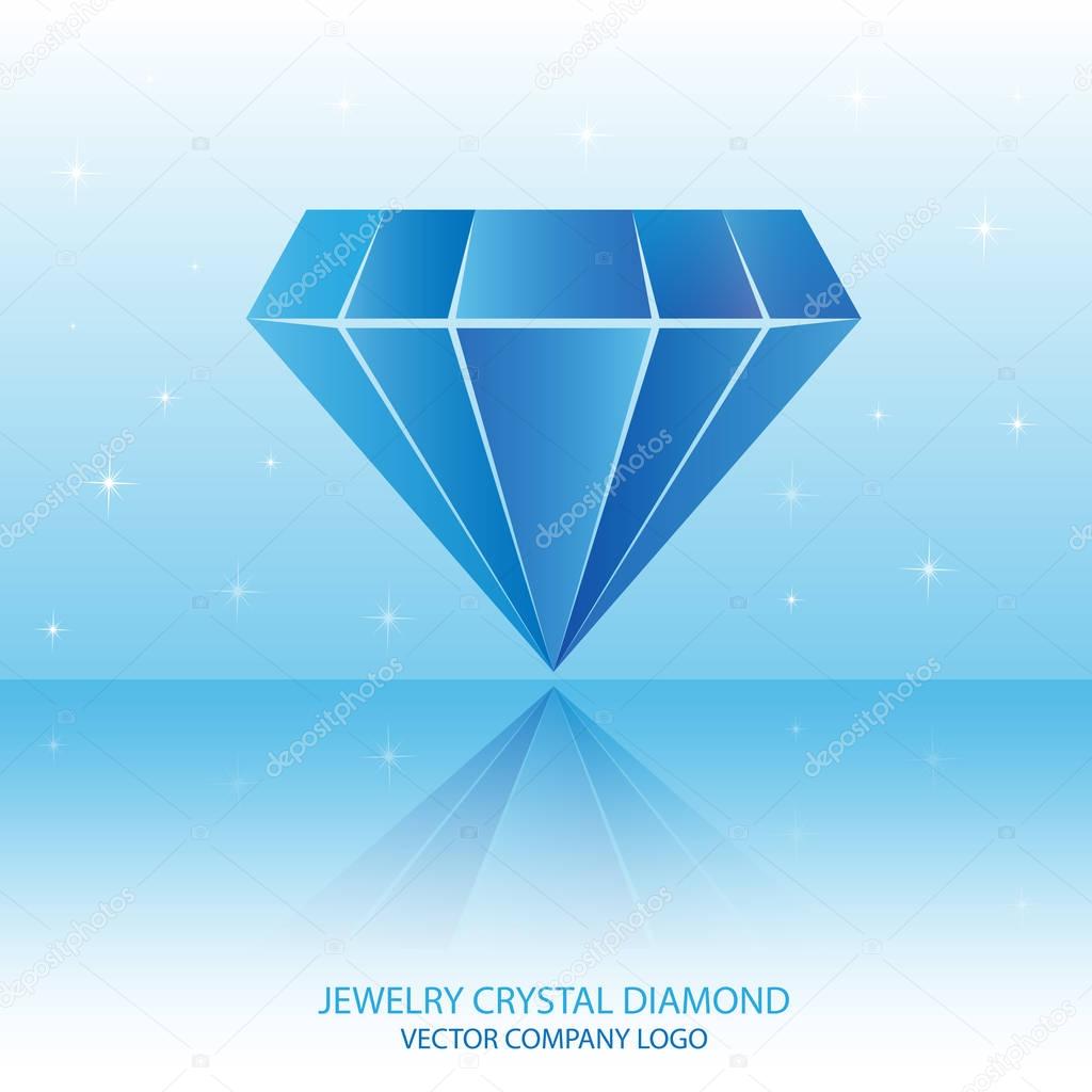 Jewelry crystal diamond, vector company logo
