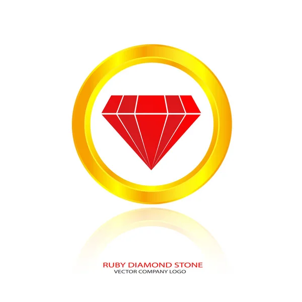 Piedra de diamante rubí — Vector de stock