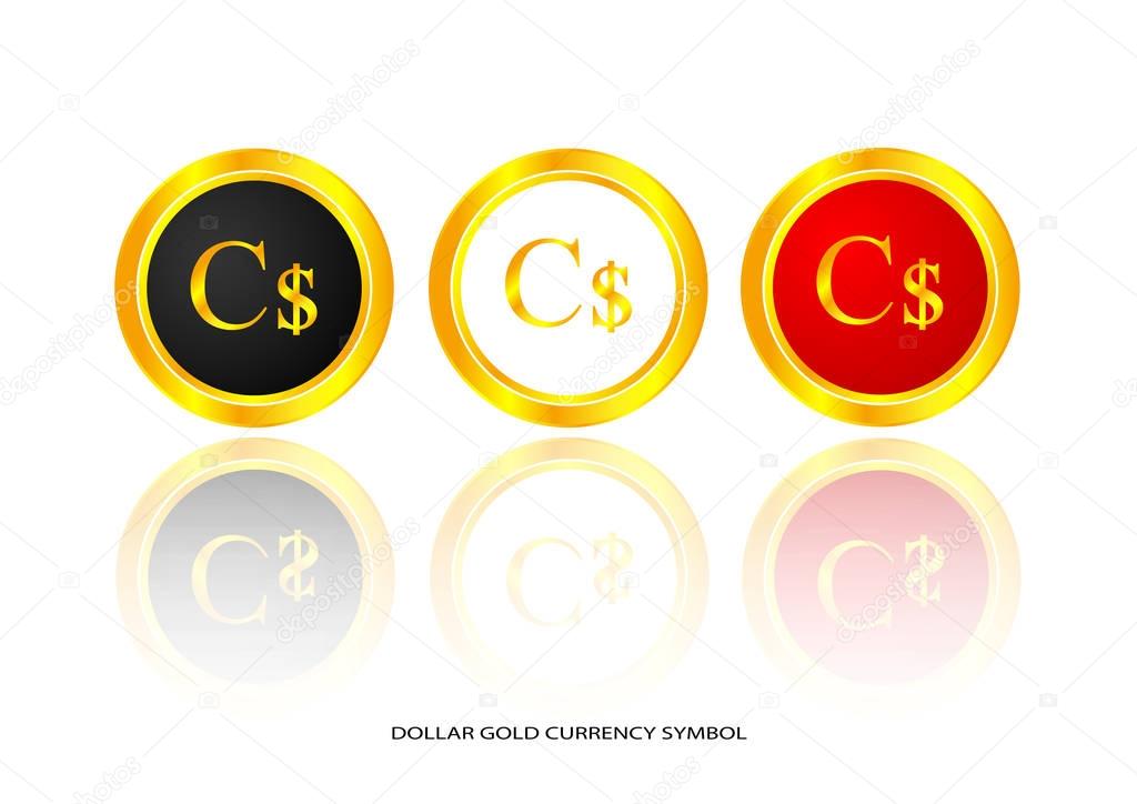 Dollar gold symbol, currency logo
