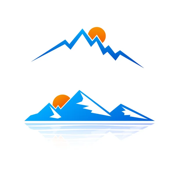 Blue mountains emblem set — Stock Vector © Teneresa #12059113