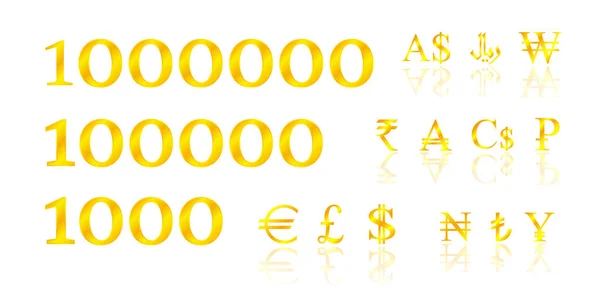 Golden symbols money — Stock Vector