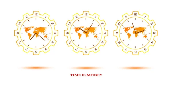 Relógio do mundo do ouro —  Vetores de Stock