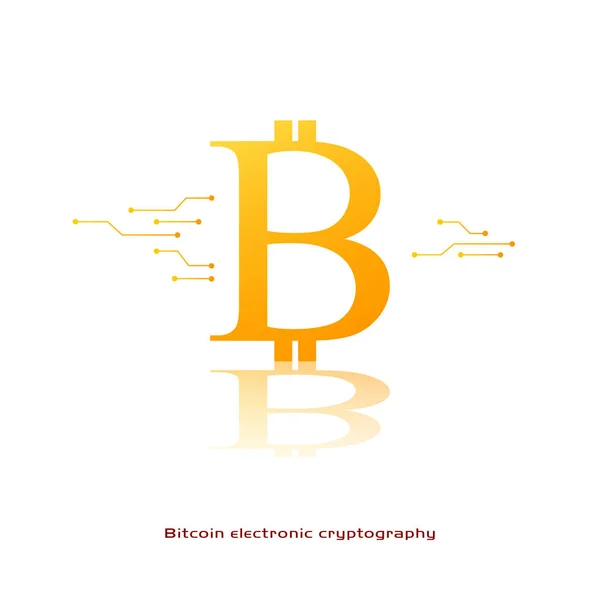 Электронная криптография Bitcoin — стоковый вектор