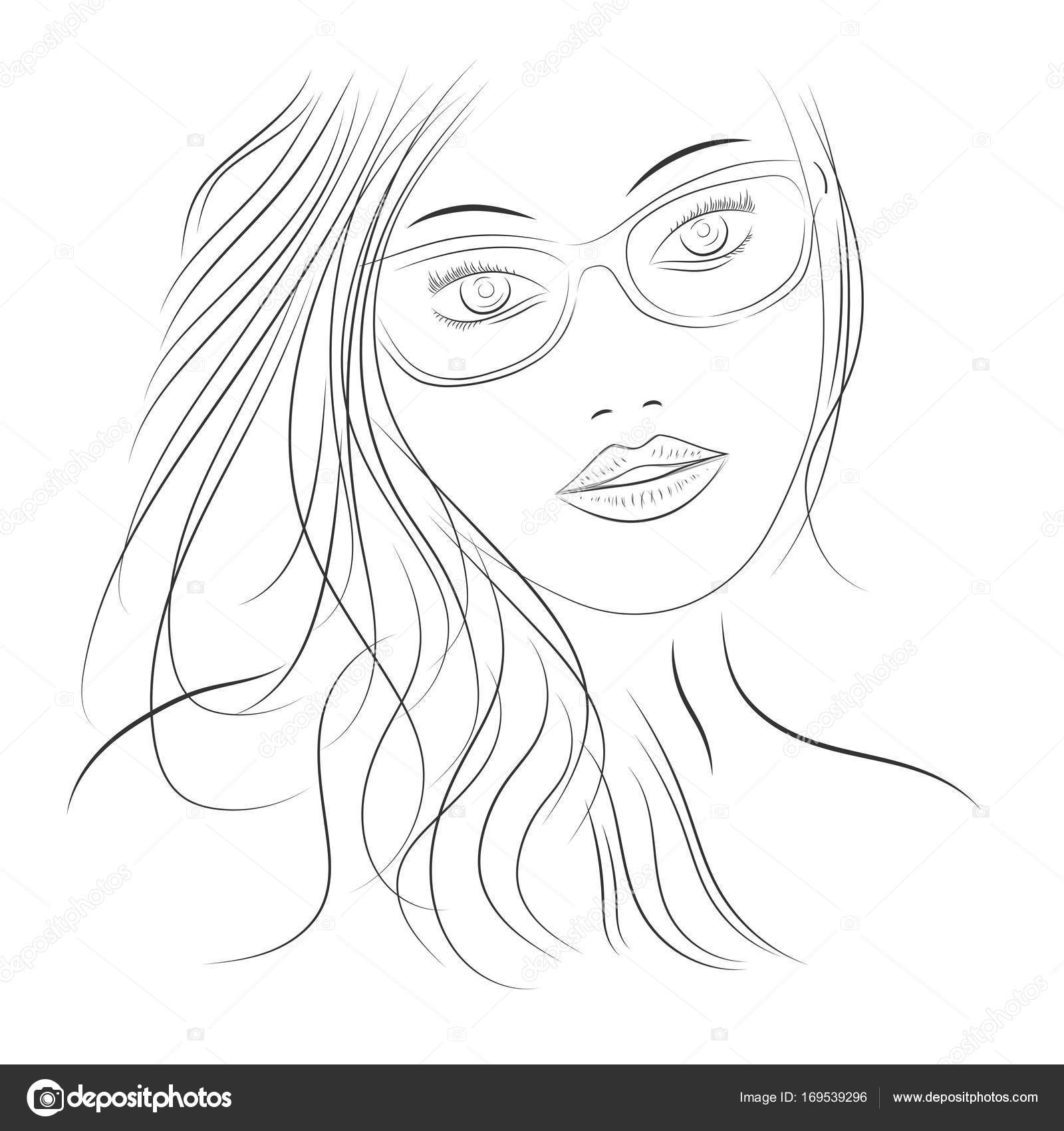 A girl with beautiful hair Pencil Sketch || How to draw a Girl with Glasses  || bir kız nasıl çizilir - YouTube