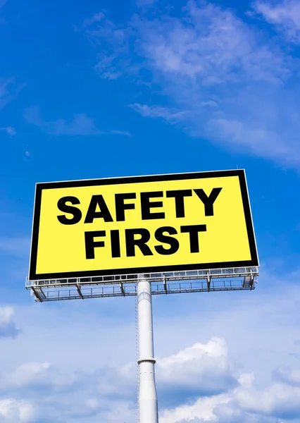 Safety First sign billboard — Stock Photo, Image