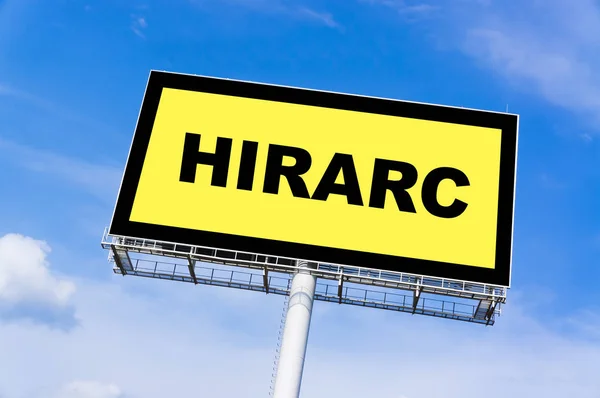 Cartelera del cartel de HIRARC — Foto de Stock