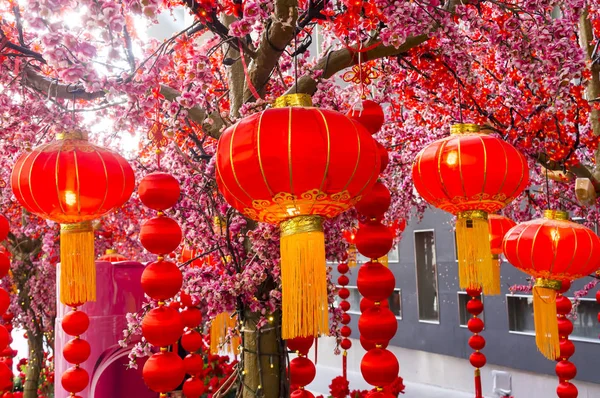 Yeni yıl festivalinde Çin fenerleri — Stok fotoğraf