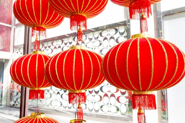 신년 축제 기간중의 중국 등불 스톡 사진