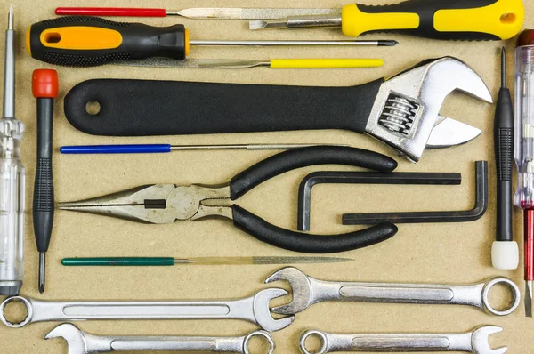 Agencement de la menuiserie et ensemble d'outils à main — Photo