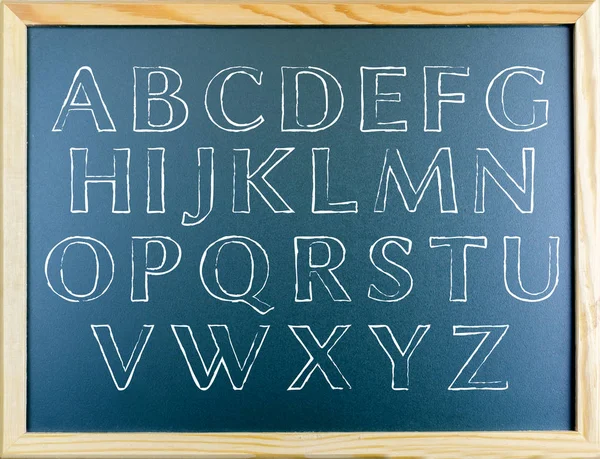 Alfabety napisane na greenboard — Zdjęcie stockowe