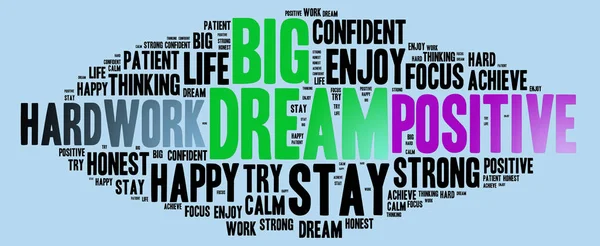 Dream Big and other positive words.