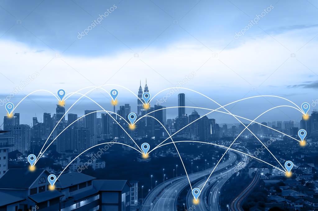 Network connection concept.