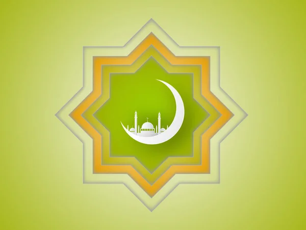 Ramadan Kareem Eid Fitr Koncept Illustration Moske Måne Islamisk Geometri - Stock-foto