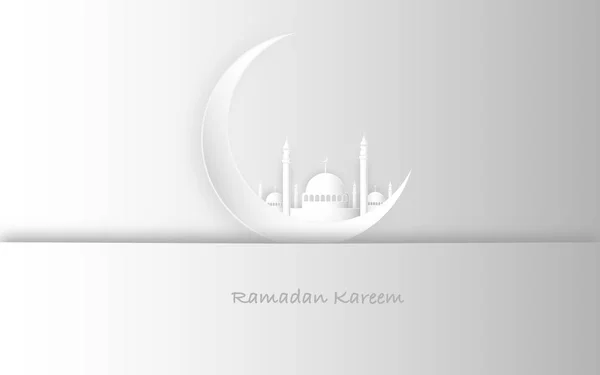 Ramadan Kareem Och Eid Fitr Koncept Illustration Moskén Månen Och — Stockfoto