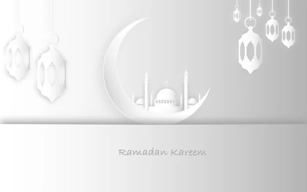 Ramadan Kareem Und Eid Fitr Concept Illustration Von Moschee Mond — Stockfoto