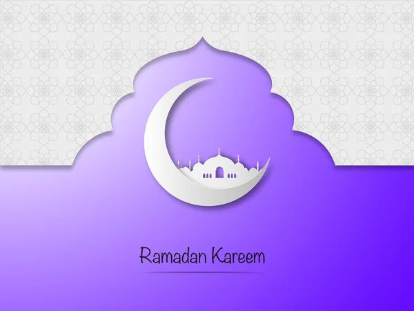 Рамадан Карім Фітр Концепції Ілюстрація Мечеть Місяцем Ісламська Геометрію Фіолетовому — стокове фото