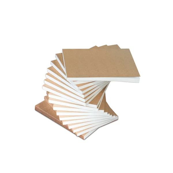 Pila de libros aislados en el fondo blanco con el recorte pa — Foto de Stock