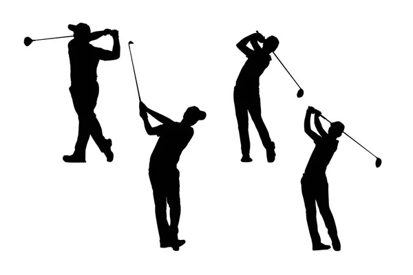 Silhouetten Golfer Sammlung — Stockfoto