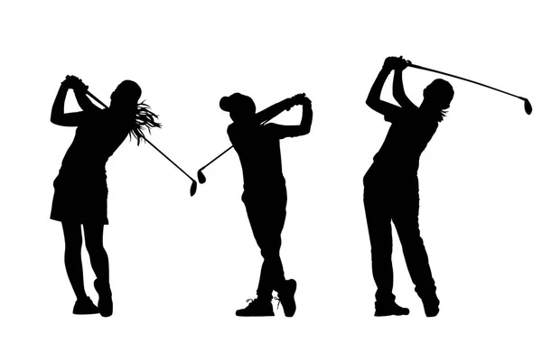 Siluetas colección de golfistas — Foto de Stock