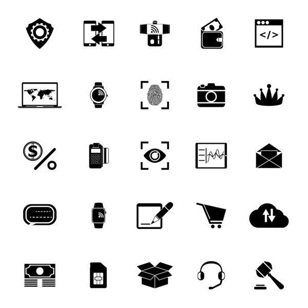 Financial technology icons on white background — Stock Vector