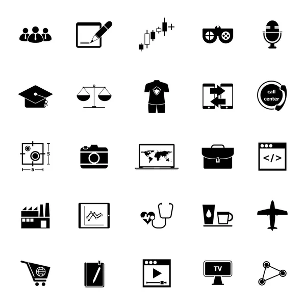 Iconos de trabajo en línea sobre fondo blanco — Archivo Imágenes Vectoriales