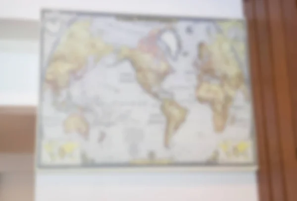 Blur παγκόσμιο χάρτη στον τοίχο — Φωτογραφία Αρχείου