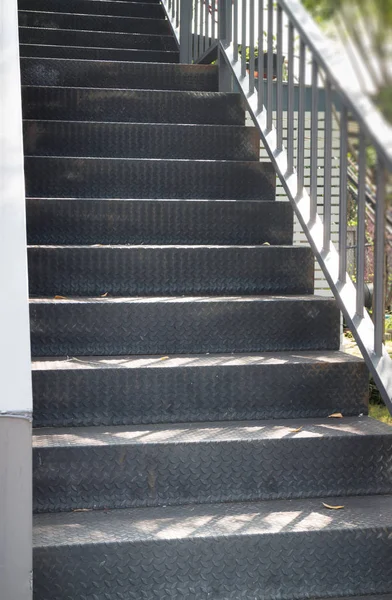 Empty outdoor black cement staircase — Stock Photo, Image