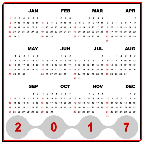 Modello vettoriale cornice aziendale del calendario 2017 — Vettoriale Stock