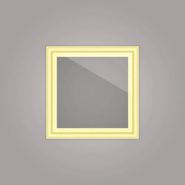 Marco de imagen de oro creado con reflejo de espejo — Vector de stock