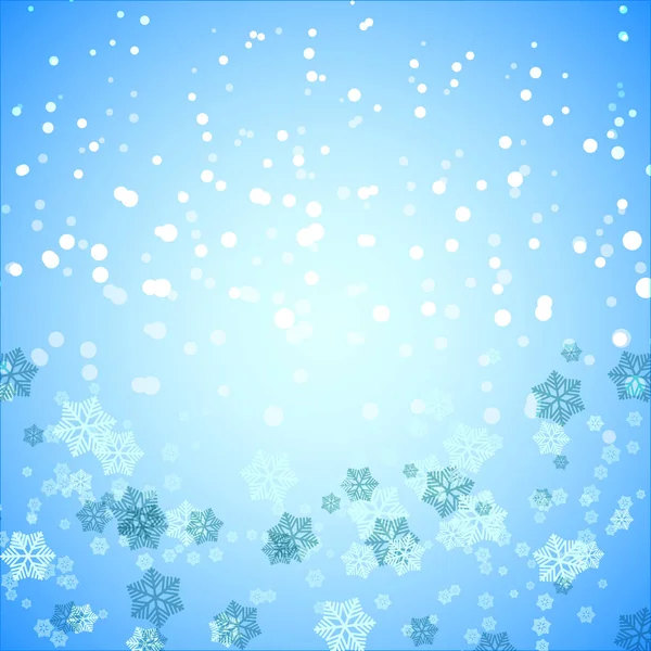 Fondo abstracto de copo de nieve y nieve creado — Vector de stock