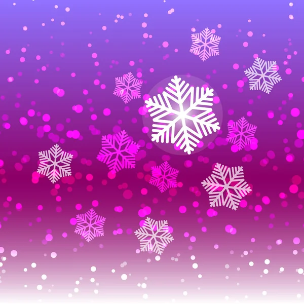 Invierno nieve dulce y copo de nieve fondo abstracto — Vector de stock