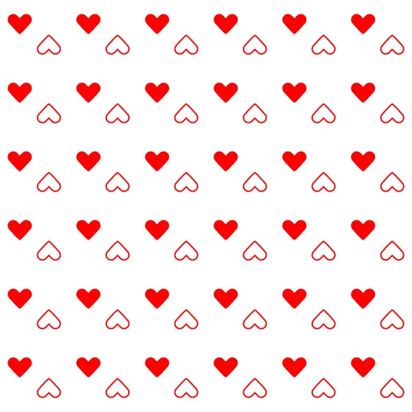 Rött hjärta skapade mönster bakgrund — Stock vektor