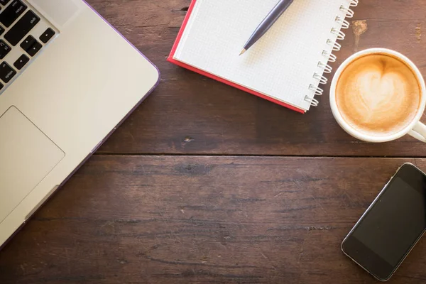 Work table of hipster freelance — Stock Photo, Image