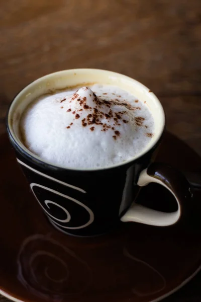 Caldo tazza di espresso macchiato — Foto Stock