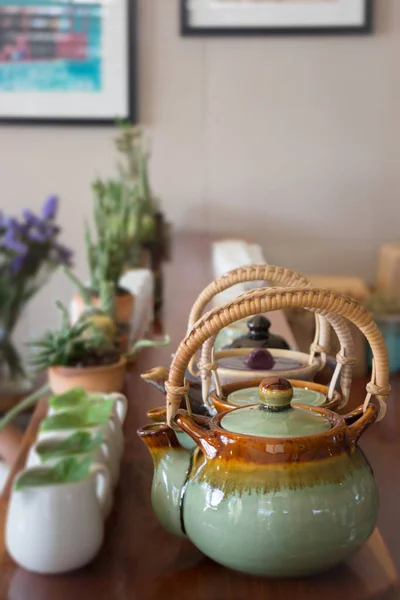 Group Of Hot Ceramic Teapots — Stock Photo, Image