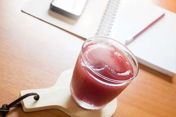 Mix Fruit Juice On Working Table — Stock Photo, Image
