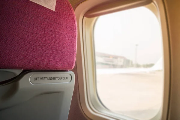 Interior Of Airplane Seat With Window Light — Stock Photo, Image