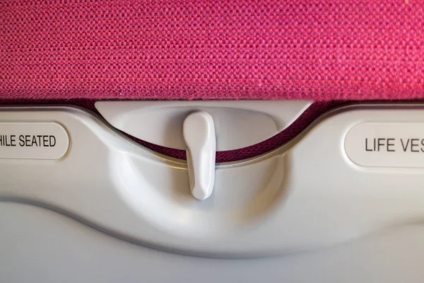 Interior Of Airplane Seat With Hidden Table — Stock Photo, Image